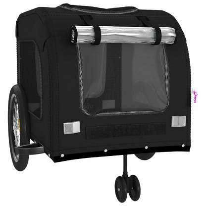 vidaXL Pet Bike Trailer Black Oxford Fabric and Iron