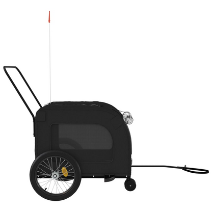 vidaXL Pet Bike Trailer Black Oxford Fabric and Iron