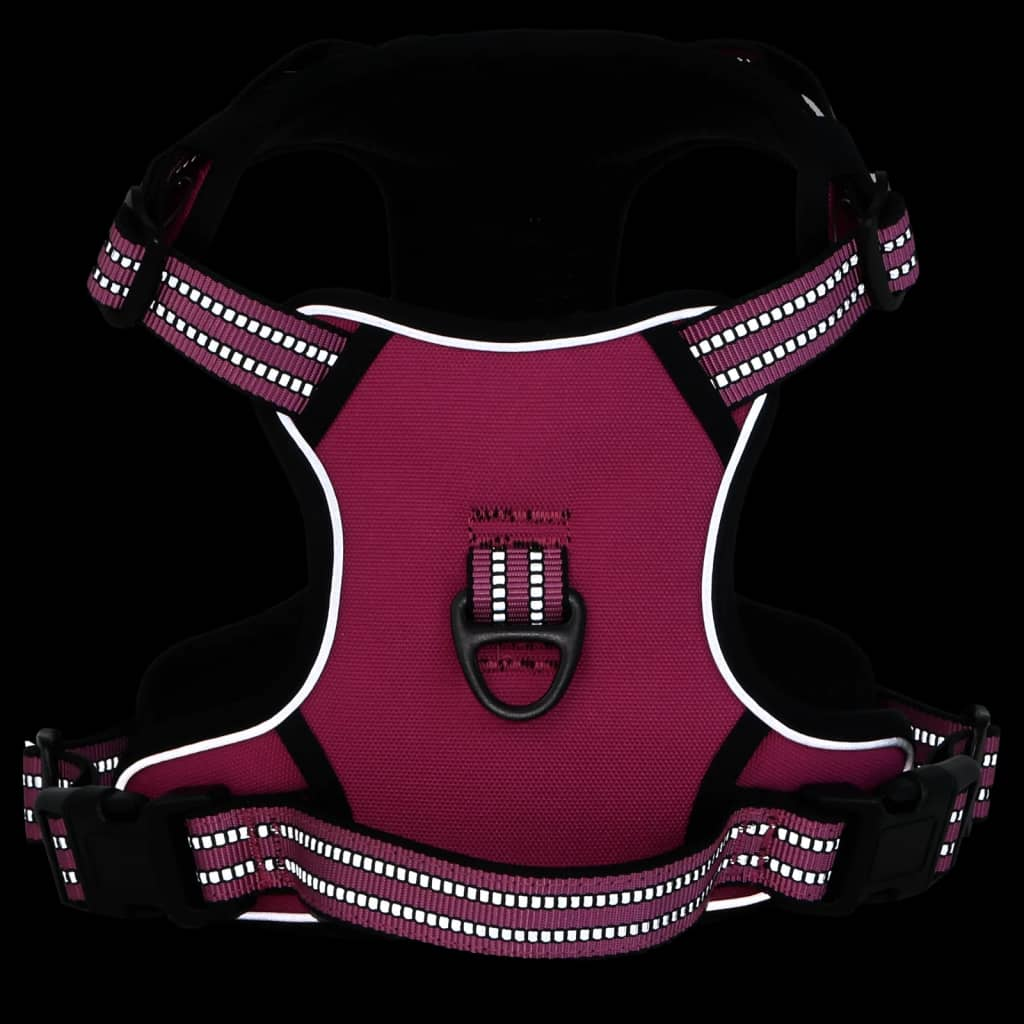 vidaXL Dog Harness with Lead & Collar Adjustable Pink M