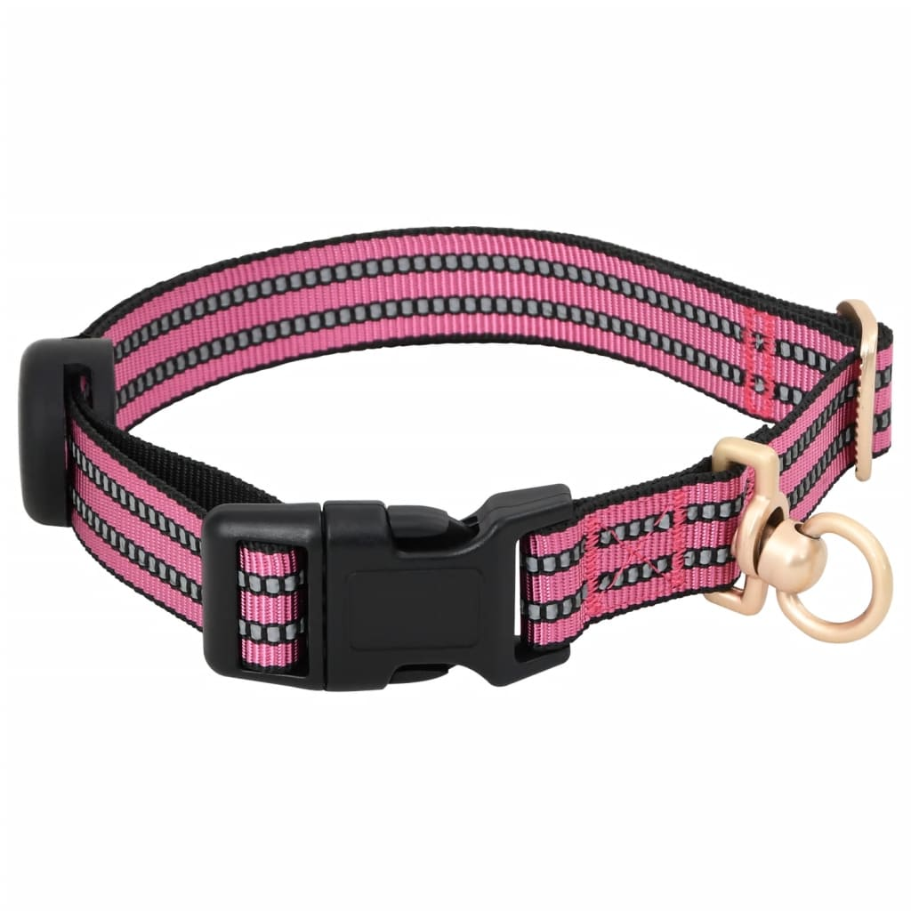 vidaXL Dog Harness with Lead & Collar Adjustable Pink M