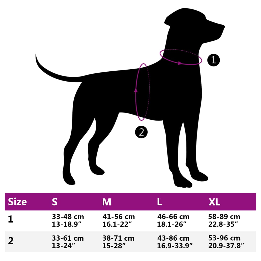 vidaXL Dog Harness with Lead & Collar Adjustable Pink M