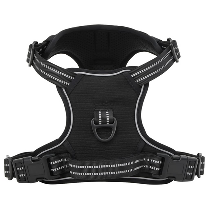 vidaXL Dog Harness with Lead & Collar Adjustable Black S