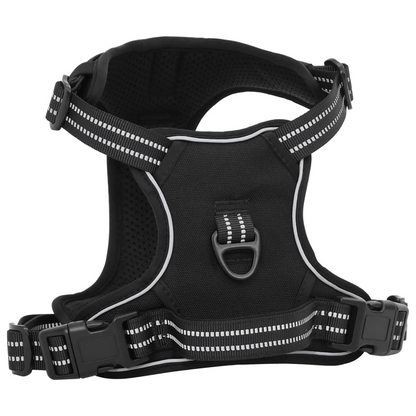 vidaXL Dog Harness with Lead & Collar Adjustable Black S