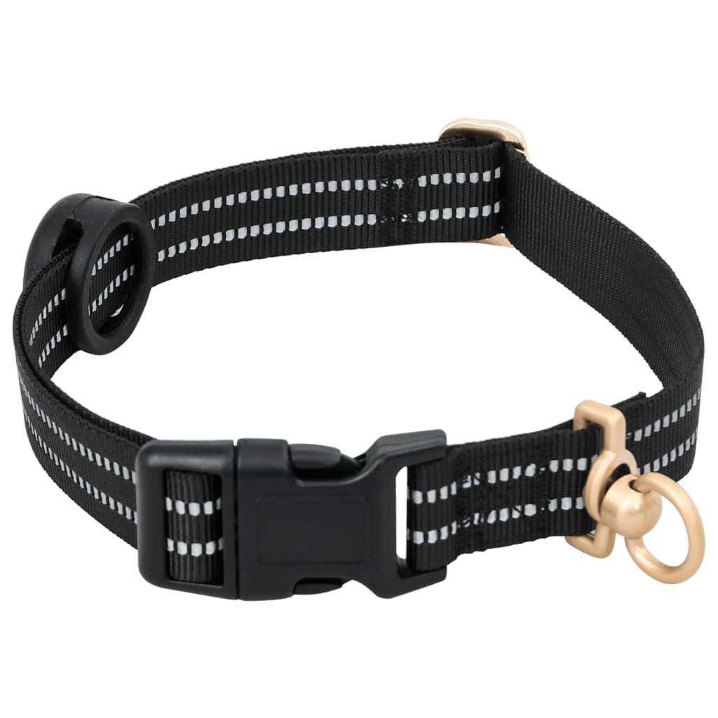 vidaXL Dog Harness with Lead & Collar Adjustable Black S