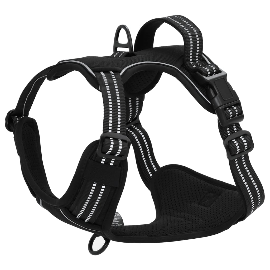 vidaXL Dog Harness with Lead & Collar Adjustable Black S