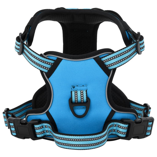 vidaXL Dog Harness with Reflective Stripes Adjustable Blue XL