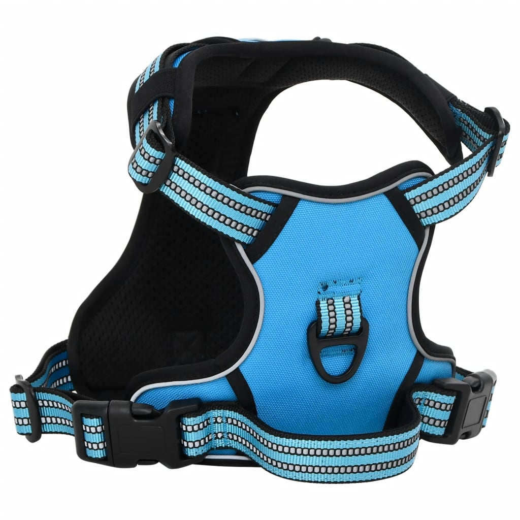 vidaXL Dog Harness with Reflective Stripes Adjustable Blue XL