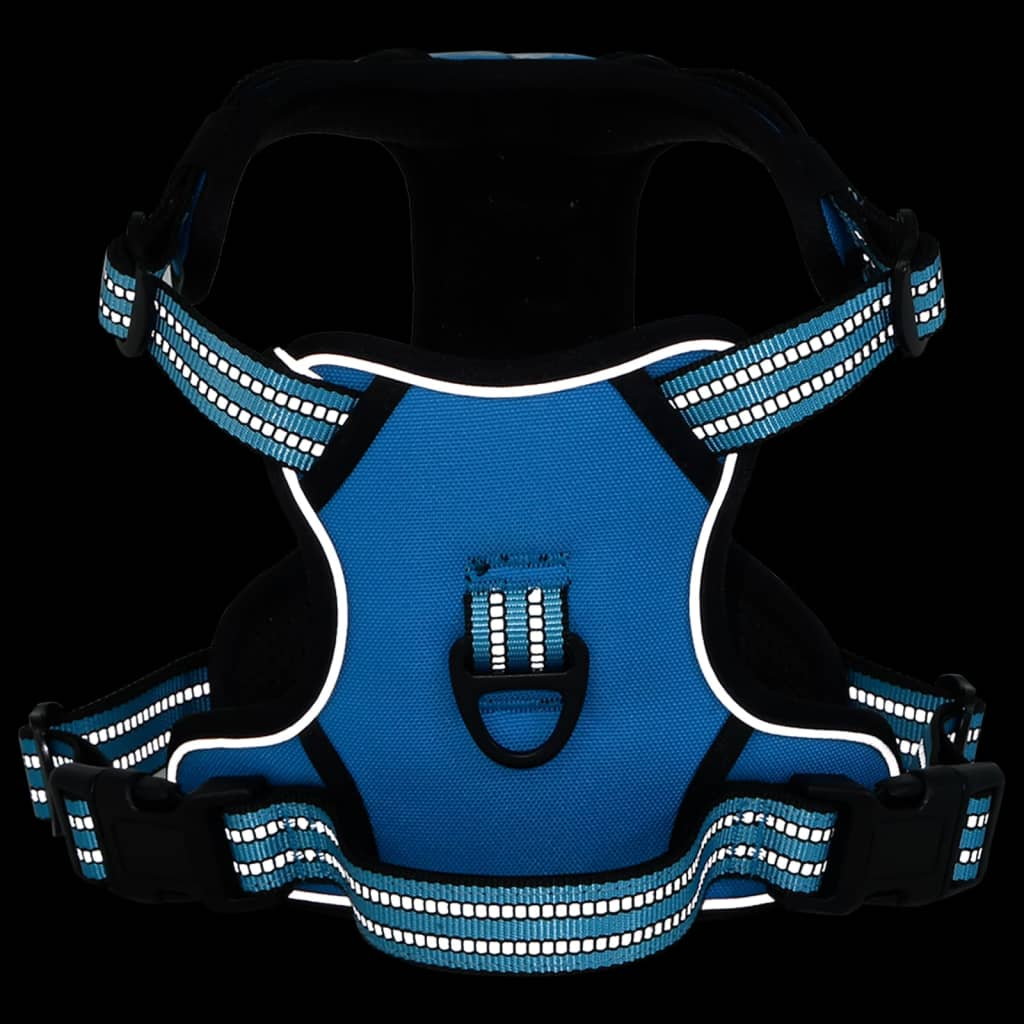 vidaXL Dog Harness with Reflective Stripes Adjustable Blue XL