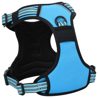 vidaXL Dog Harness with Reflective Stripes Adjustable Blue XL