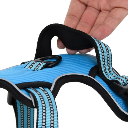 vidaXL Dog Harness with Reflective Stripes Adjustable Blue XL