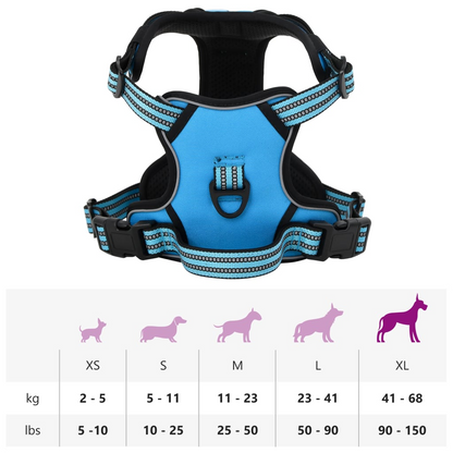 vidaXL Dog Harness with Reflective Stripes Adjustable Blue XL