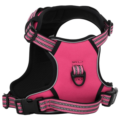 vidaXL Dog Harness with Reflective Stripes Adjustable Pink S