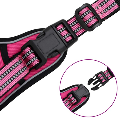 vidaXL Dog Harness with Reflective Stripes Adjustable Pink S