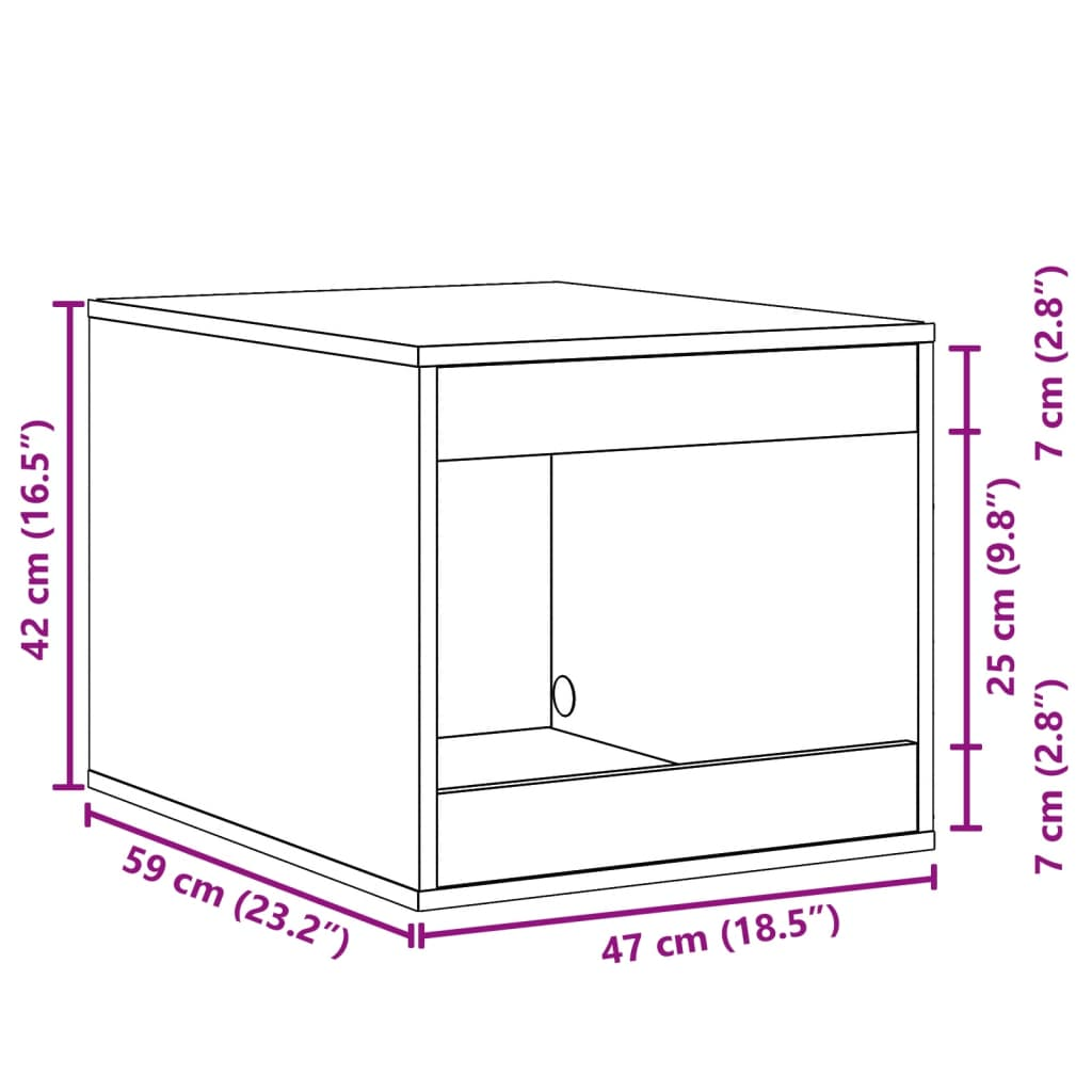 vidaXL Cat Litter Box Enclosure White 47x59x42 cm Engineered Wood