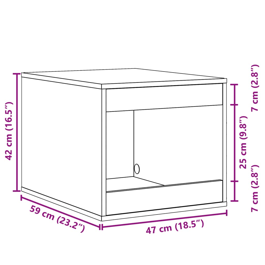 vidaXL Cat Litter Box Enclosure Old Wood 47x59x42 cm Engineered Wood