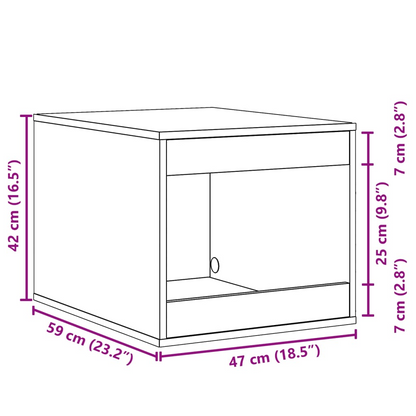 vidaXL Cat Litter Box Enclosure Old Wood 47x59x42 cm Engineered Wood