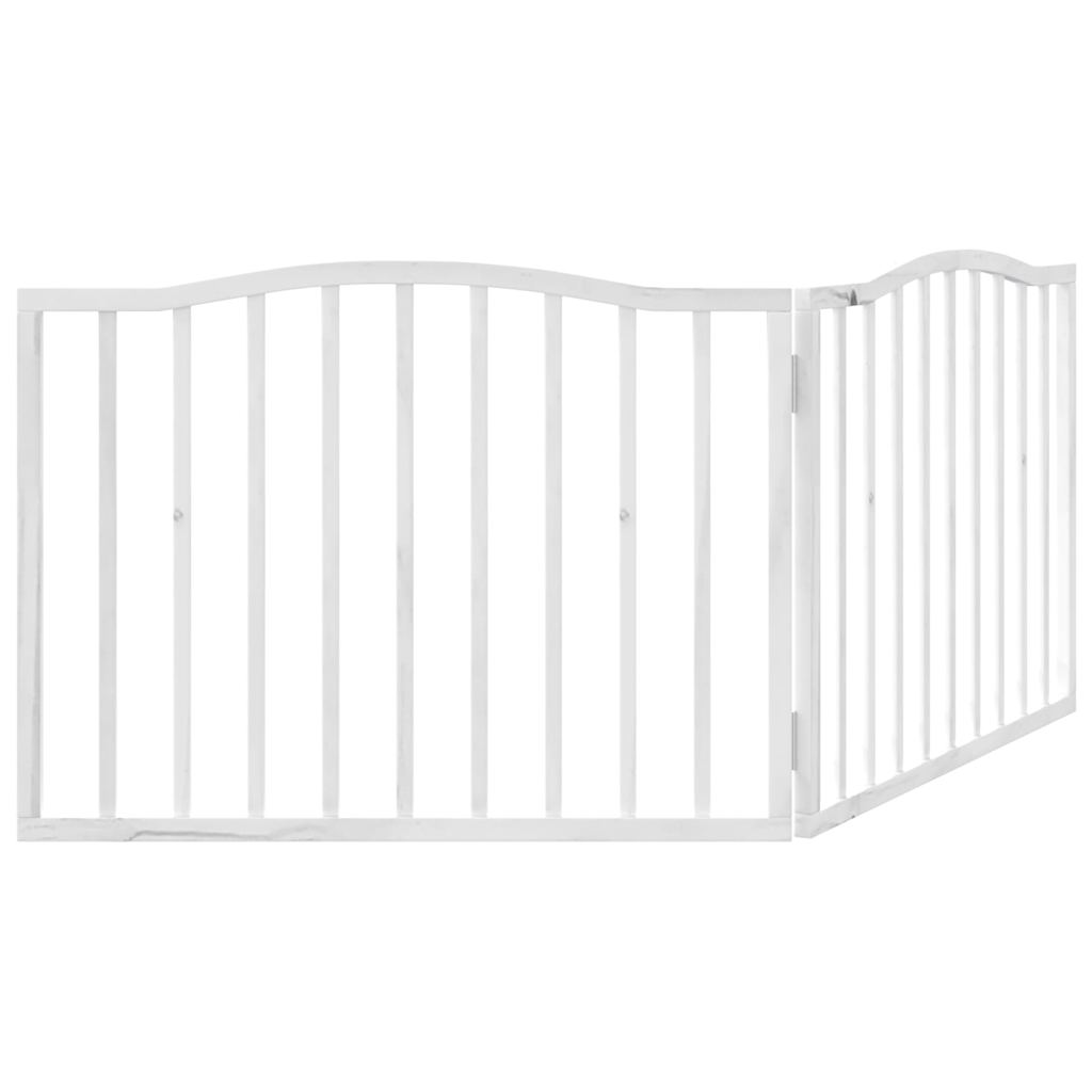 vidaXL Dog Gate Foldable 2 Panels White 160 cm Poplar Wood