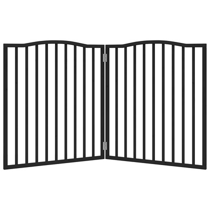 vidaXL Dog Gate Foldable 2 Panels Black 160 cm Poplar Wood