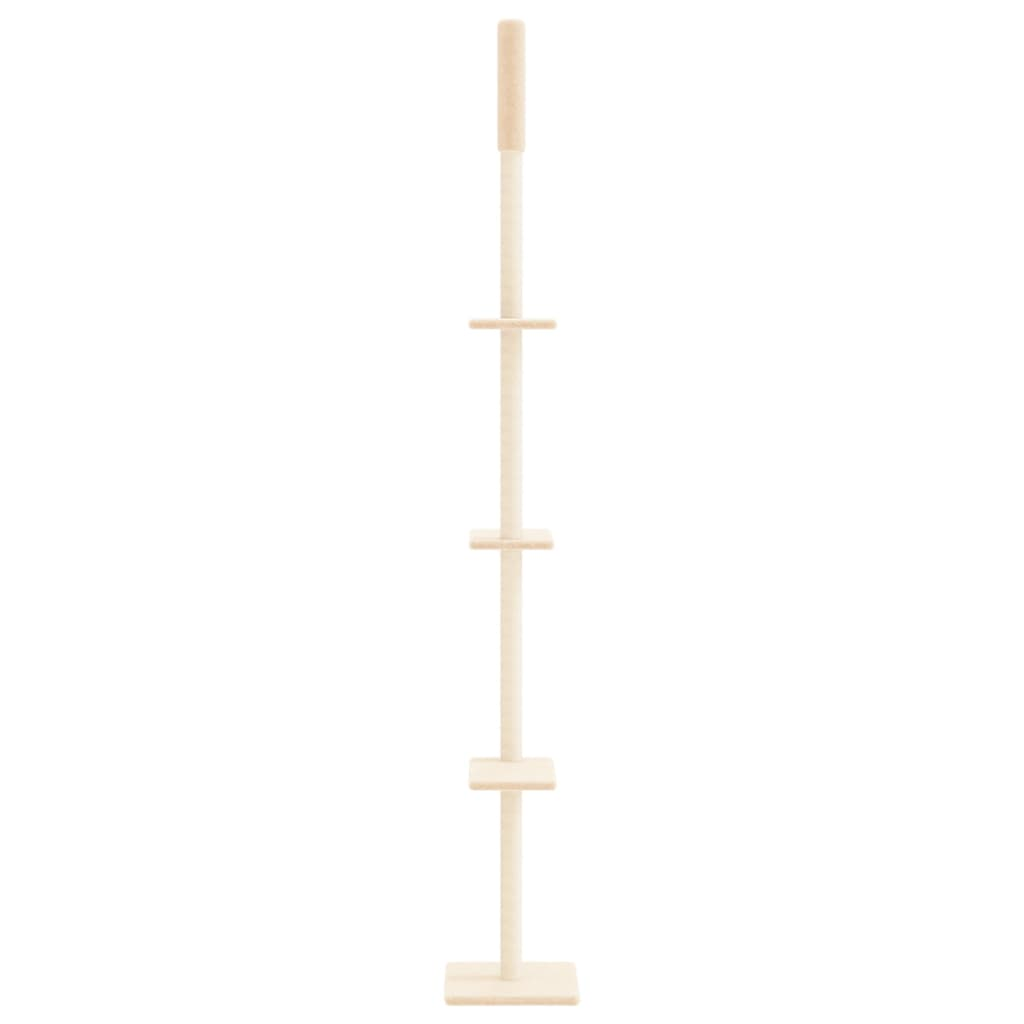 vidaXL Floor to Ceiling Cat Tree Cream 267.5-297.5 cm