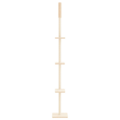 vidaXL Floor to Ceiling Cat Tree Cream 267.5-297.5 cm