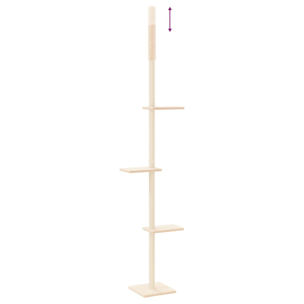 vidaXL Floor to Ceiling Cat Tree Cream 267.5-297.5 cm