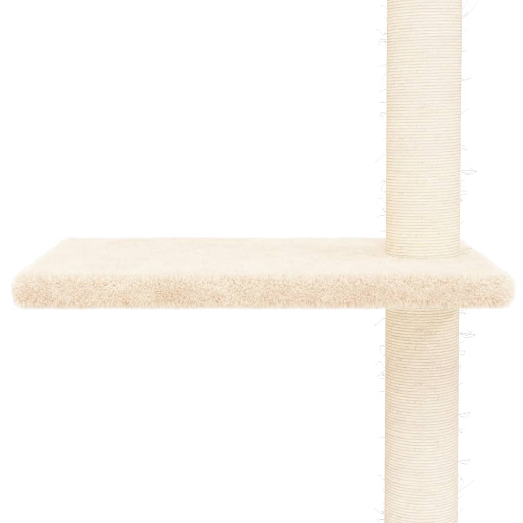 vidaXL Floor to Ceiling Cat Tree Cream 267.5-297.5 cm