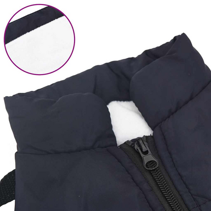 vidaXL Dog Coat with Harness Waterproof Reflective Navy Blue XL