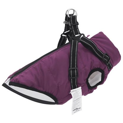 vidaXL Dog Coat with Harness Waterproof Reflective Purple 2XL