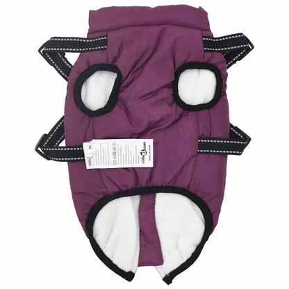 vidaXL Dog Coat with Harness Waterproof Reflective Purple 2XL