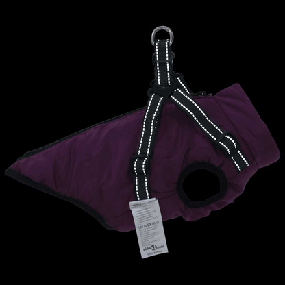 vidaXL Dog Coat with Harness Waterproof Reflective Purple 2XL