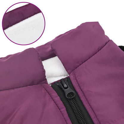 vidaXL Dog Coat with Harness Waterproof Reflective Purple 2XL