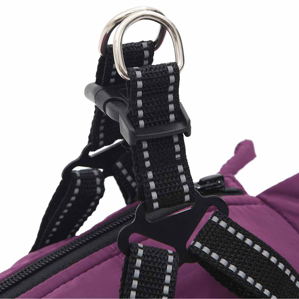 vidaXL Dog Coat with Harness Waterproof Reflective Purple 2XL