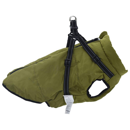 vidaXL Dog Coat with Harness Waterproof Reflective Army Green 5XL