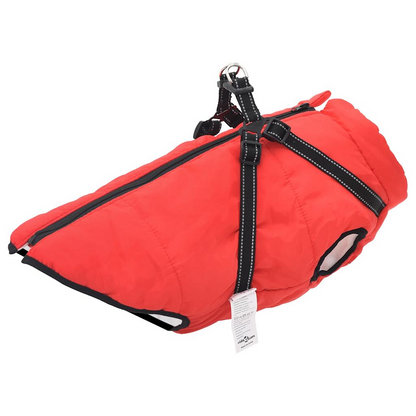 vidaXL Dog Coat with Harness Waterproof Reflective Red 6XL