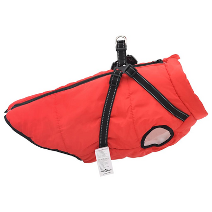 vidaXL Dog Coat with Harness Waterproof Reflective Red 6XL