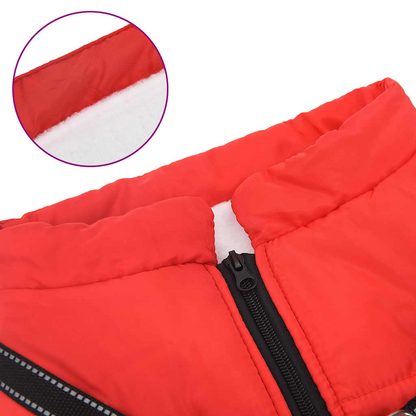 vidaXL Dog Coat with Harness Waterproof Reflective Red 6XL