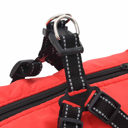 vidaXL Dog Coat with Harness Waterproof Reflective Red 6XL