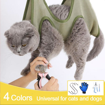 Cat Grooming Restraint Bag with Hammock – Stress-Free Grooming for Your Feline Friend