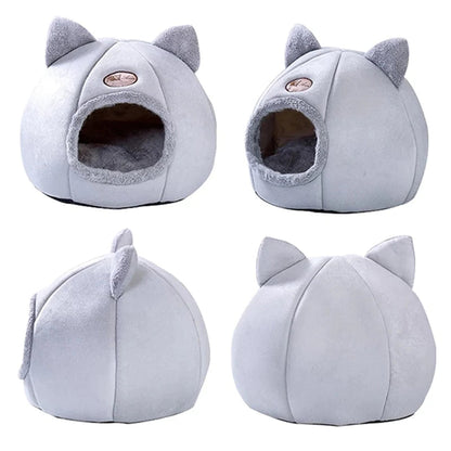 Cozy 2-In-1 Pet Home with Ears – Soft, Cuddly, and Comfortable Pet Bed for Cats & Dogs