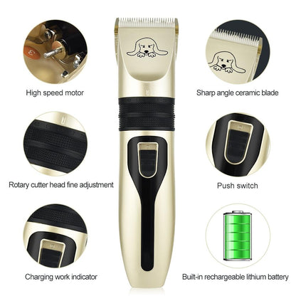 Dog Hair Trimmer Set – Professional Pet Electric Clipper with Rechargeable Battery